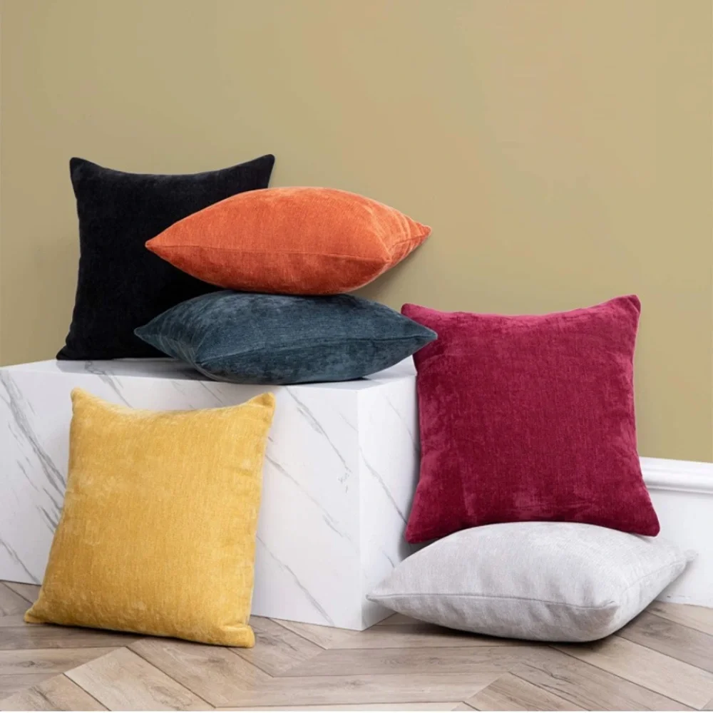 Luxury Home | Chic Burnt Orange Soft Chenille Textured Throw Pillow Covers